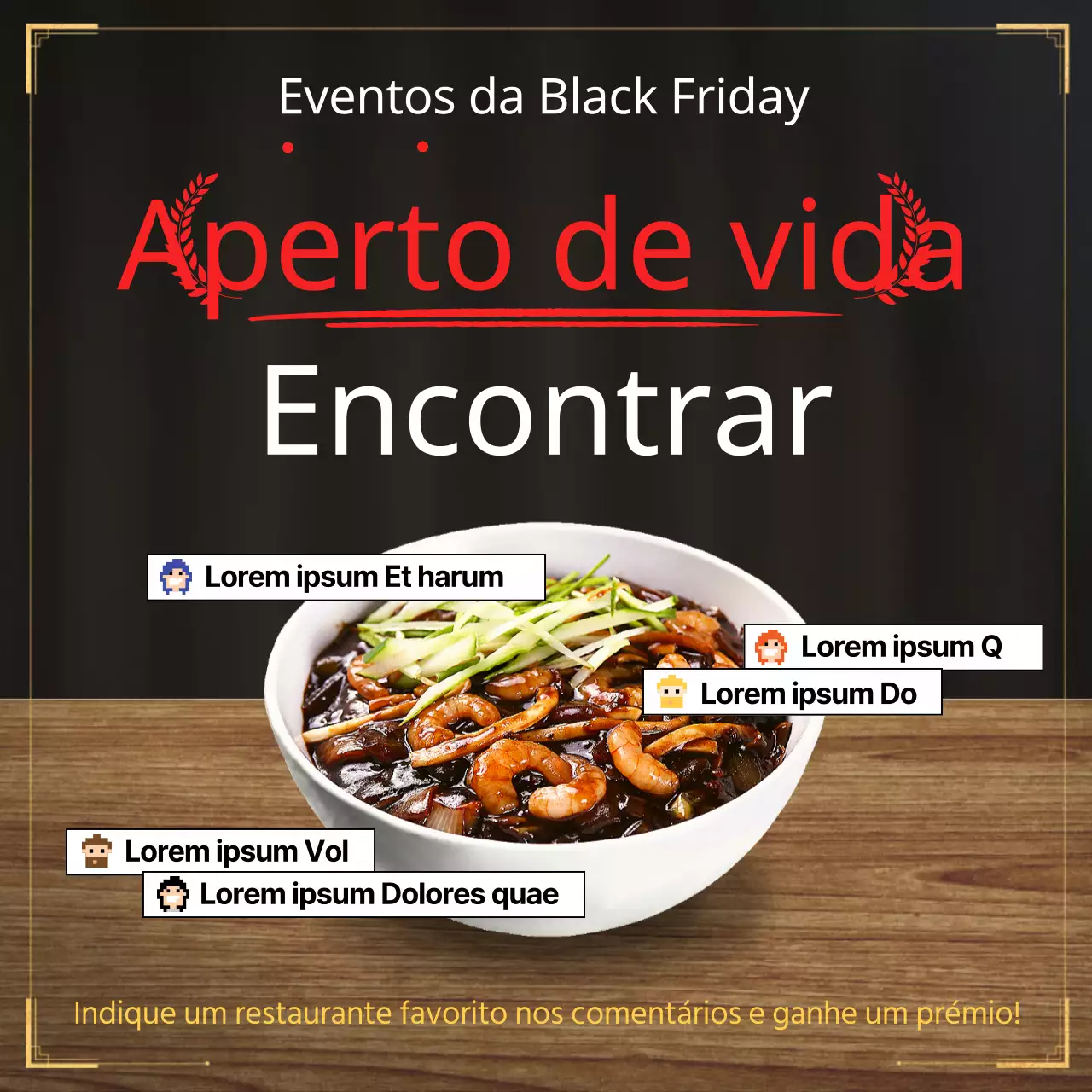Promova o seu evento da Black Friday com um visual simples a vermelho e preto