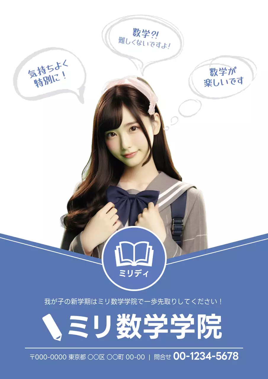 青 シンプル 学校 ポスター