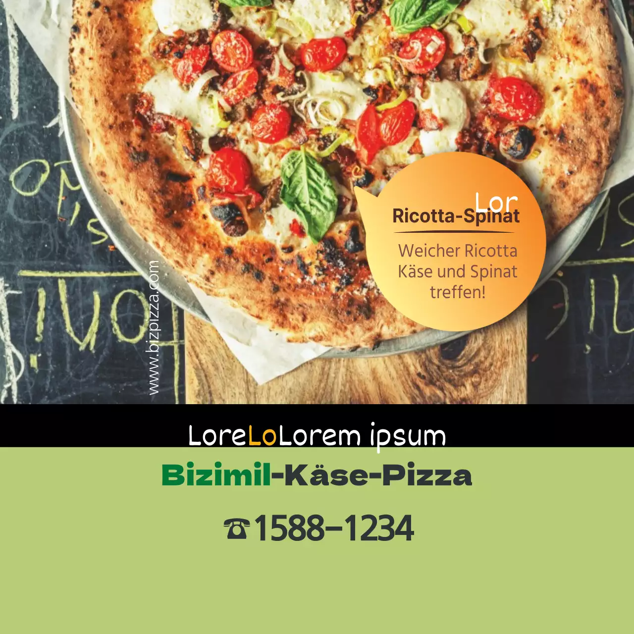 Bizimil-Käse-Pizza
