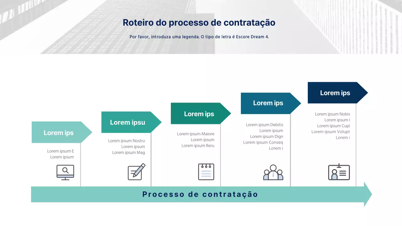 Roteiro do processo de contratação infográfico Blue-green Roteiro do processo de contratação