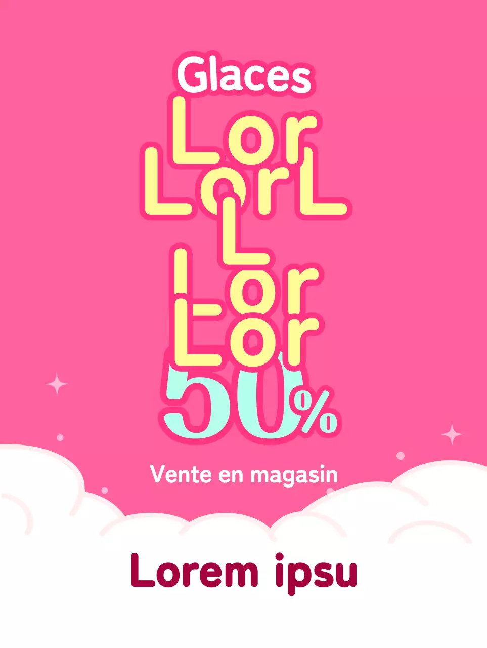 Un glacier rose et bleu clair