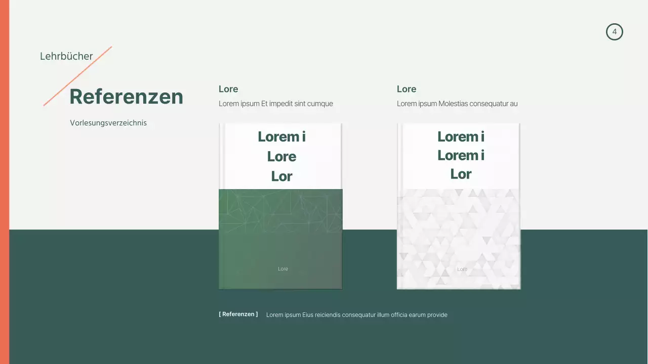 Grün-orangefarbenes Lehrplandesign