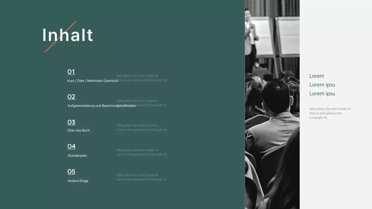 Grün-orangefarbenes Lehrplandesign