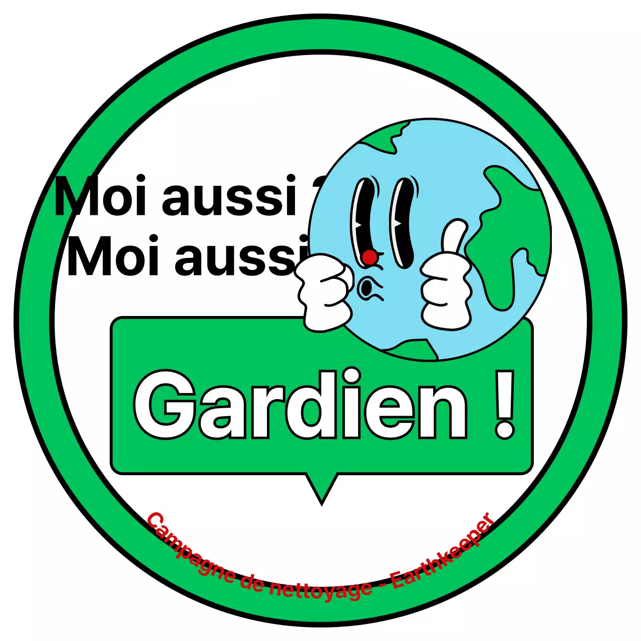 Promouvoir une campagne environnementale avec une jolie illustration verte et blanche de la Terre