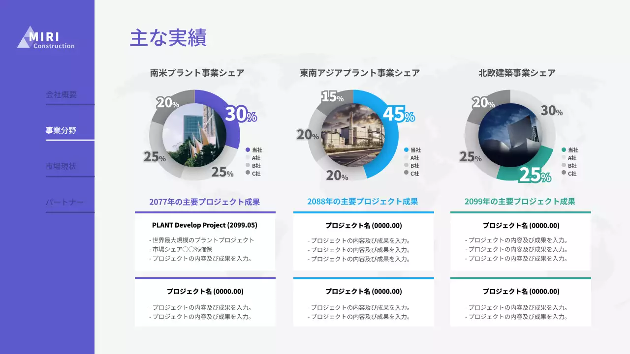 青 モダン 企業 プレゼンテーション