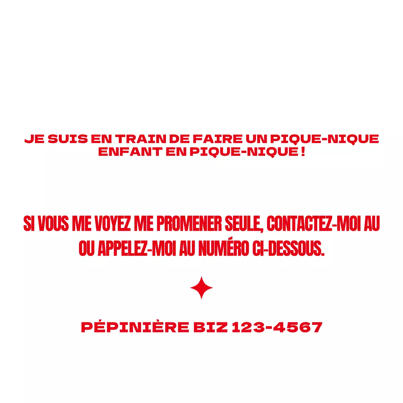 Illustration simple et mignonne du soleil en rouge uni pour prévenir la perte d'enfants.