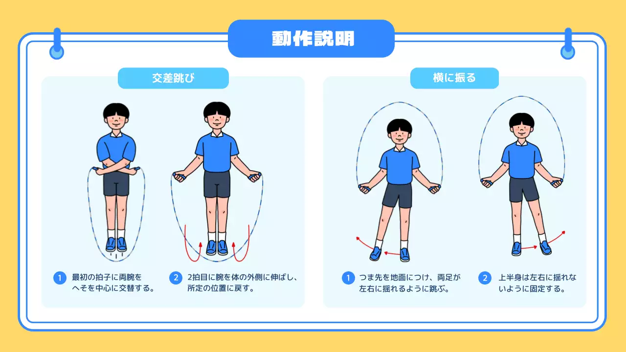 青 かわいい 体育 ポスター プレゼンテーション