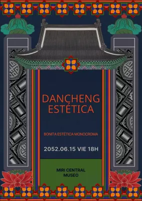 Guía para la exhibición del tradicional estampado tancheng azul marino y rojo