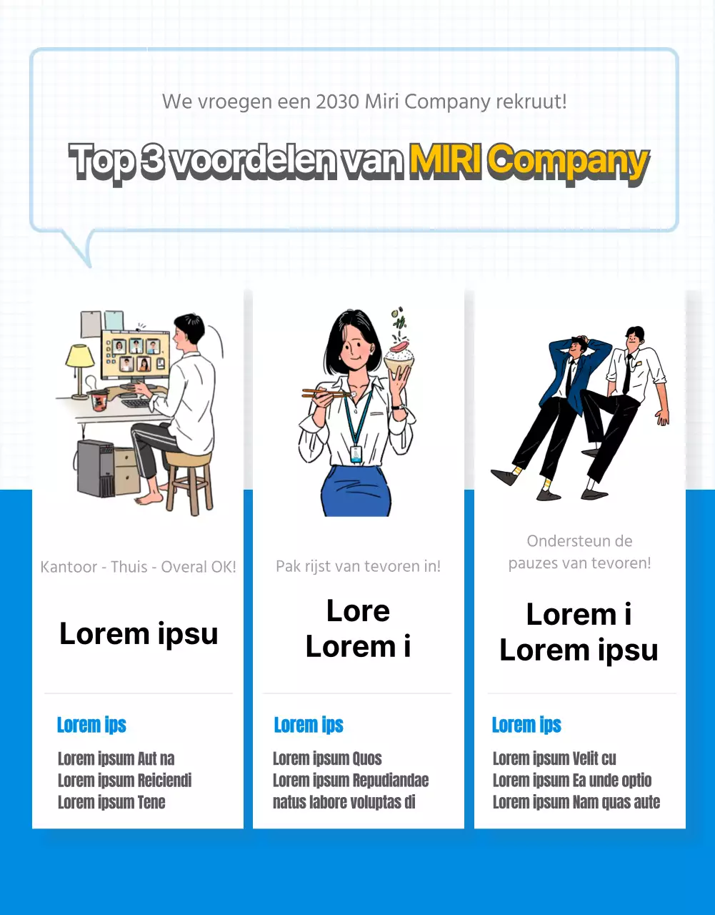 Blauw en geel inleidend bedrijfsnieuwsbrief webzine