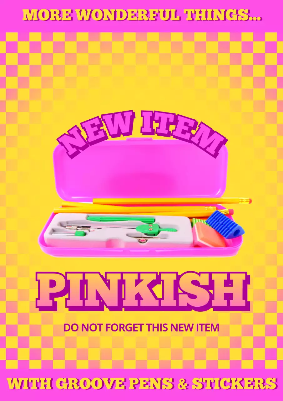 ピンク ポップ 文房具 ポスター