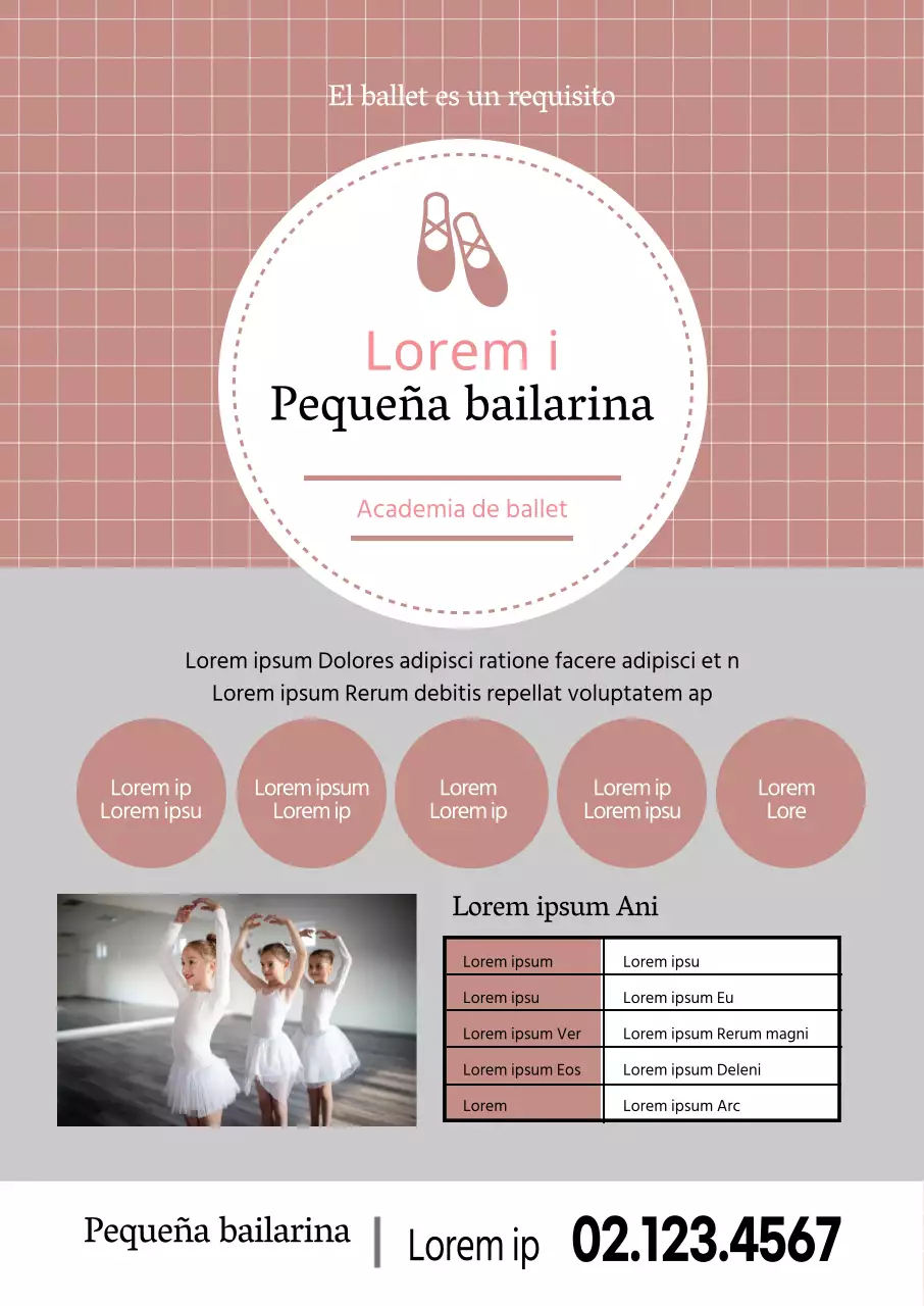 Rosa ilustración foto Neat promoción de la escuela de ballet