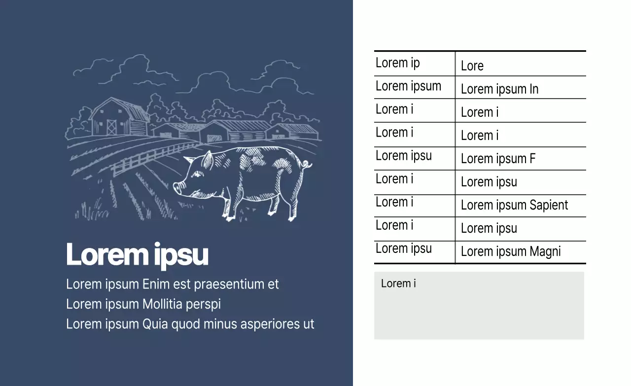 Étiquette de porc fermier illustrée par la marine
