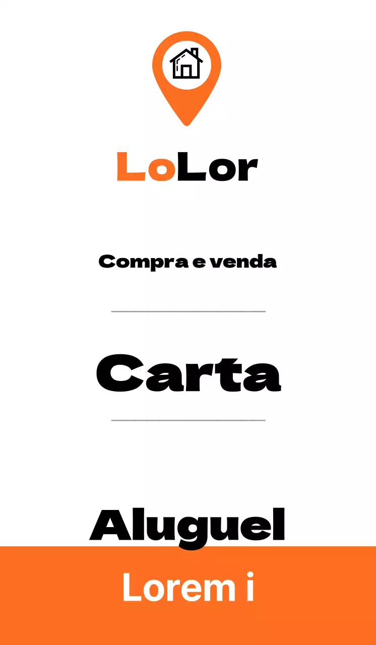 Um anúncio imobiliário simples com um toque de laranja