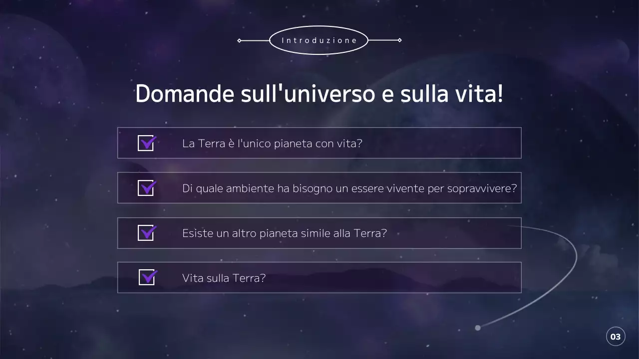 Esplorare l'universo, i pianeti e la terra in viola e nero