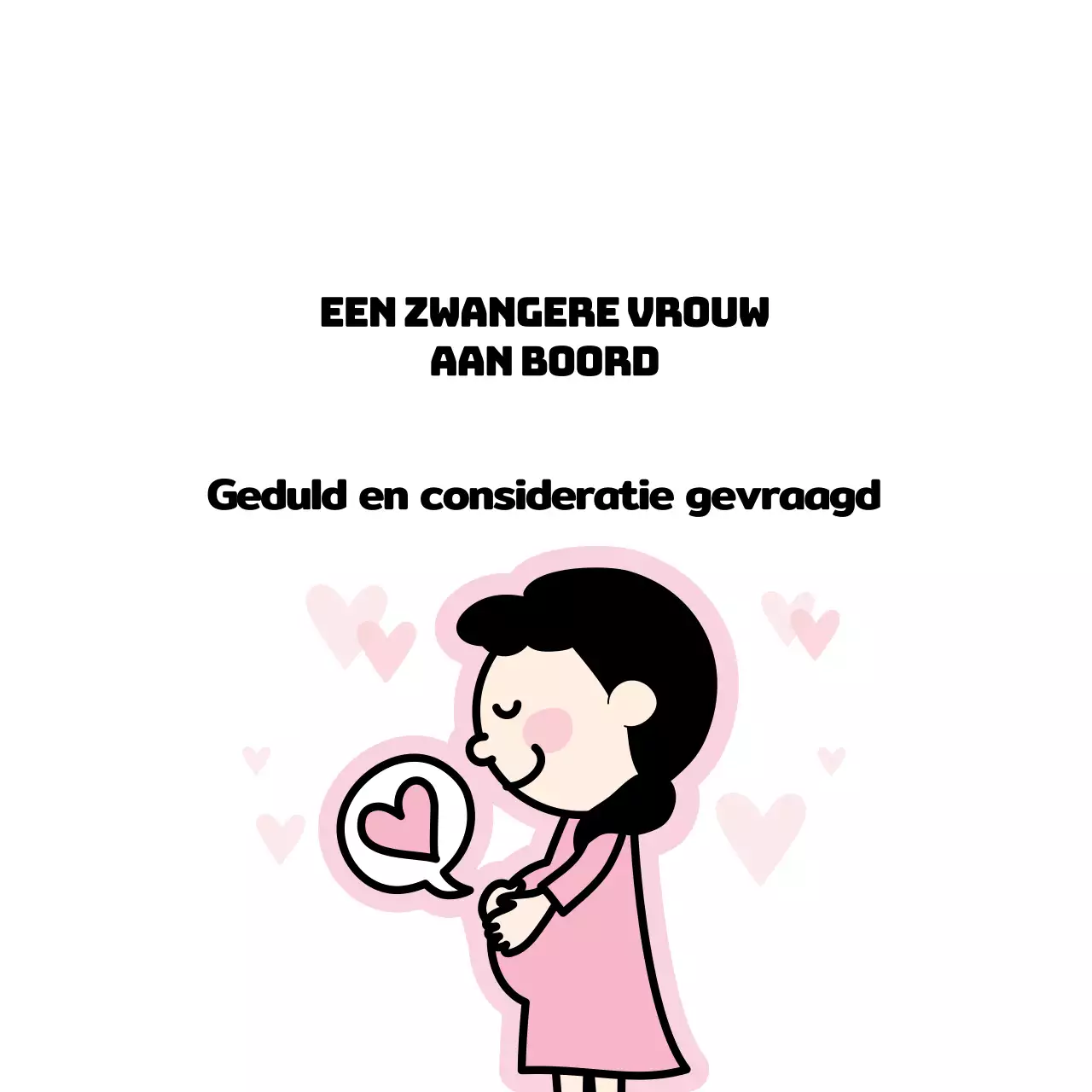 Roze illustratie van zwangere vrouwen aan boord van voertuigen