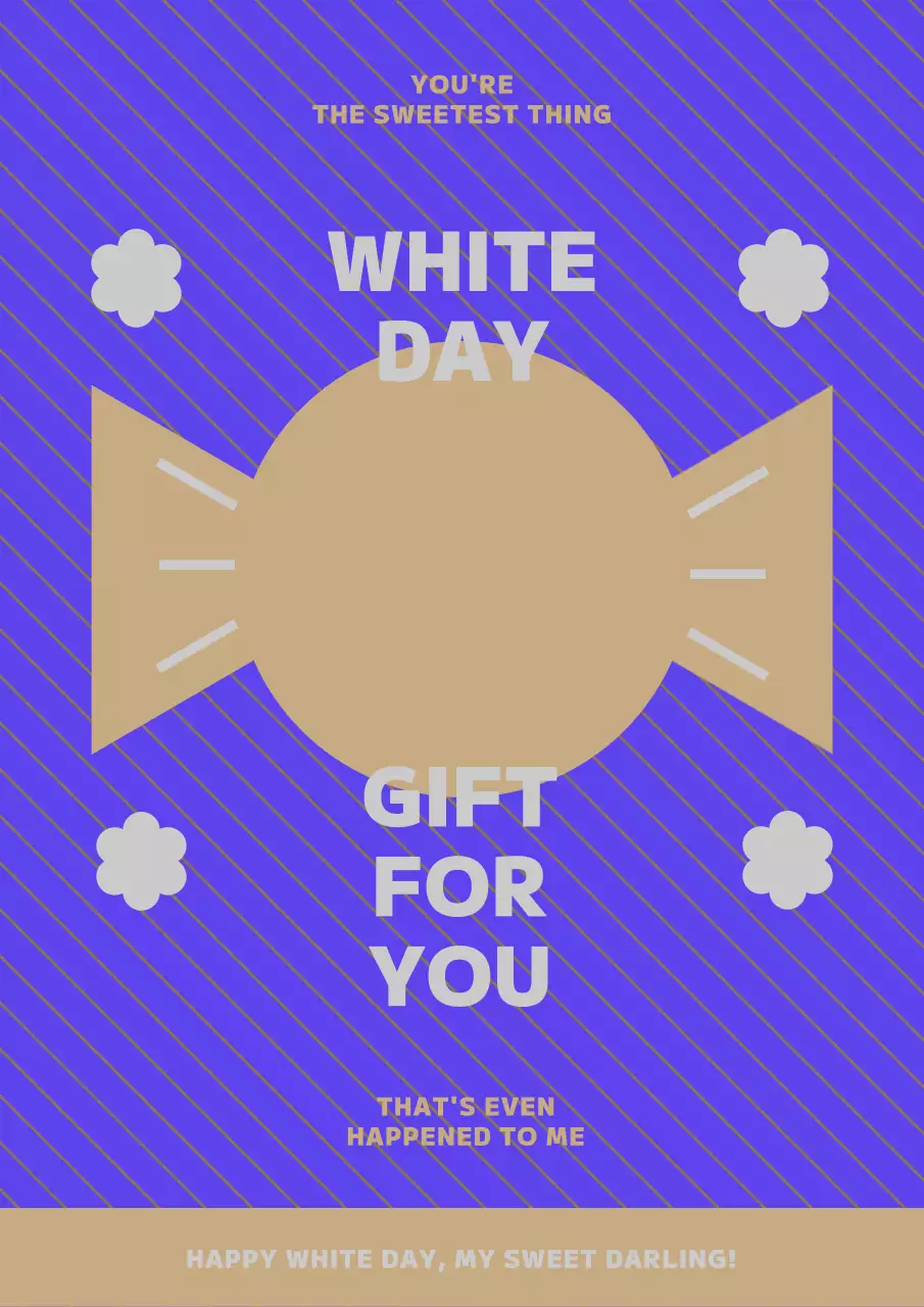 青 シンプル ホワイトデー ポスター