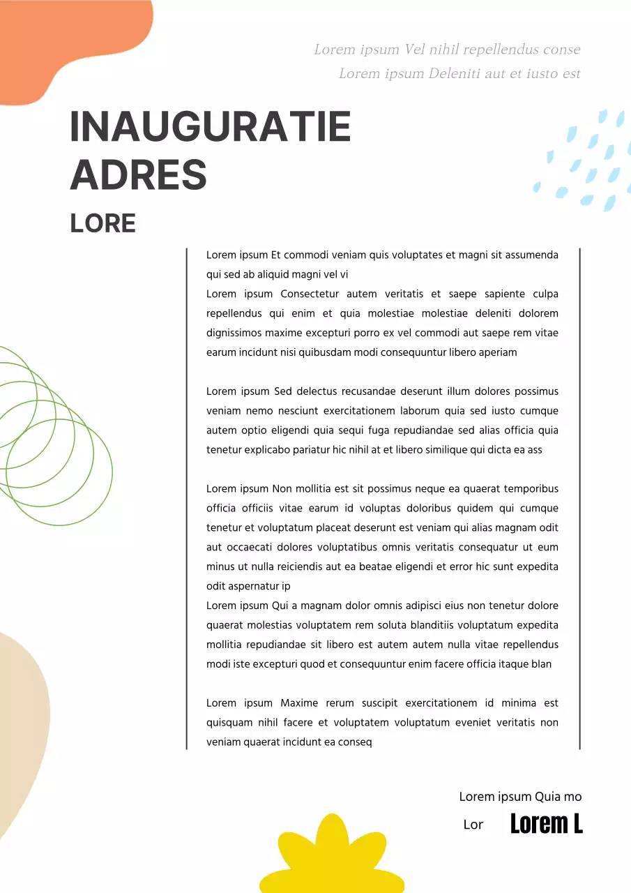 Geometrie Inaugurele rede met kleurrijke vormen achtergrond