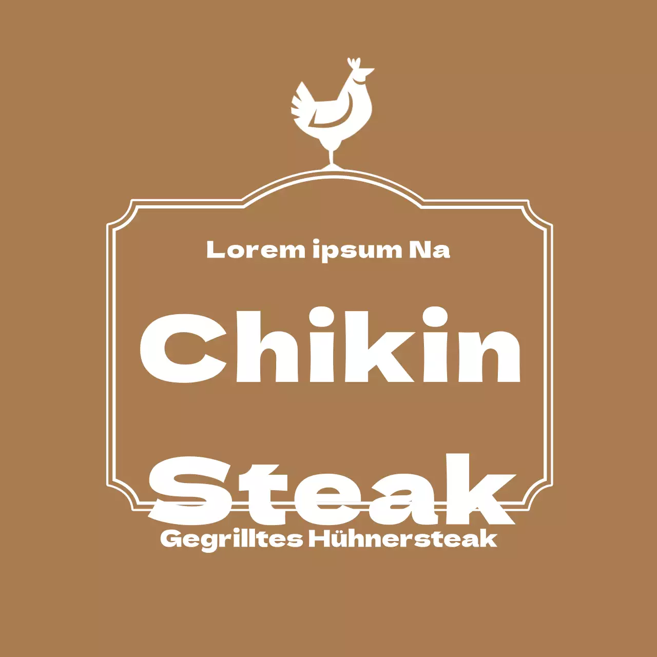 Hühnersteak-Etikett