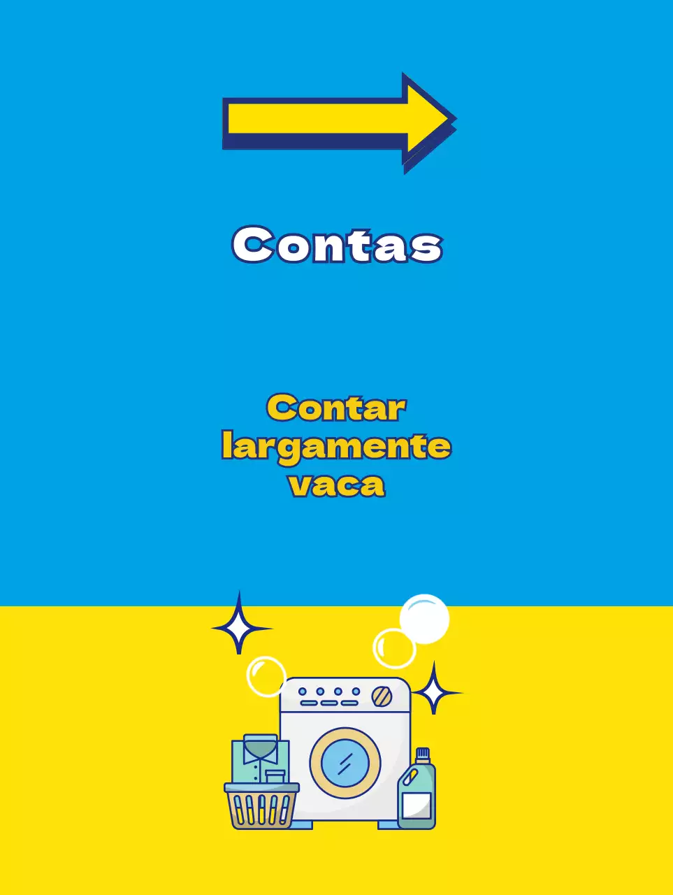 Cartaz fixe de lavandaria em amarelo e azul claro