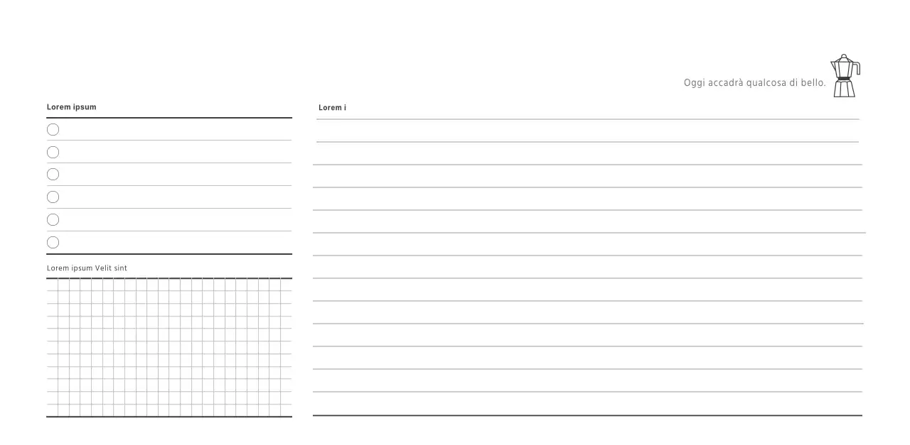Calendario del caffè semplice e moderno