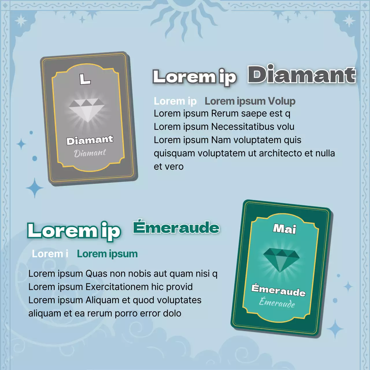 Concept de cartes de tarot violettes Cartes de naissanceNews Design