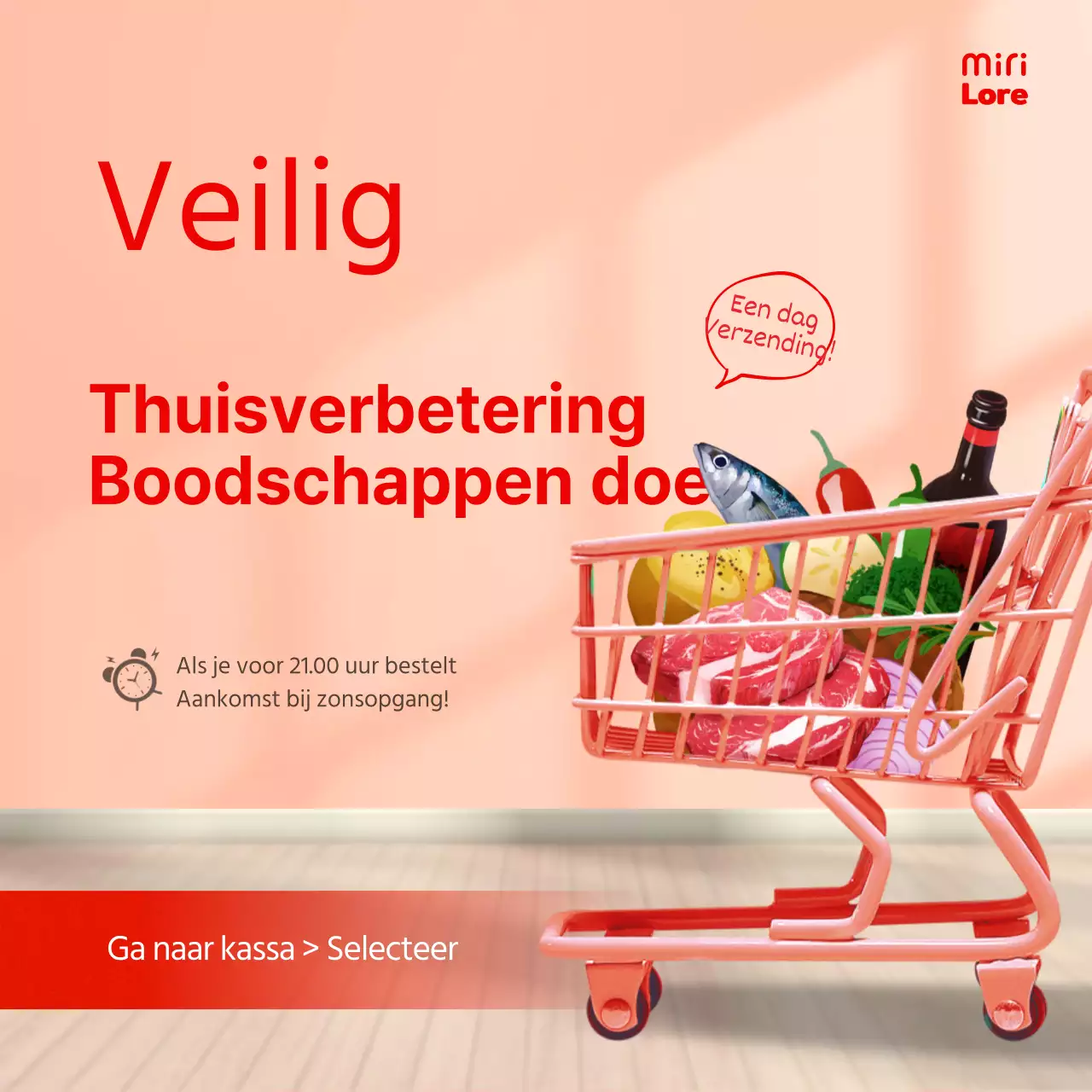 Online boodschappen doen in het roze gezellige huisconcept