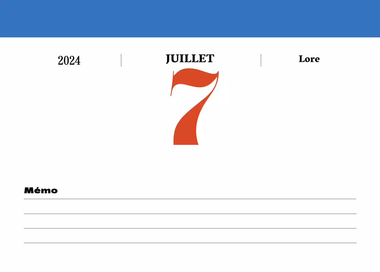 Calendrier rétro conceptuel de la nostalgie en rouge et bleu