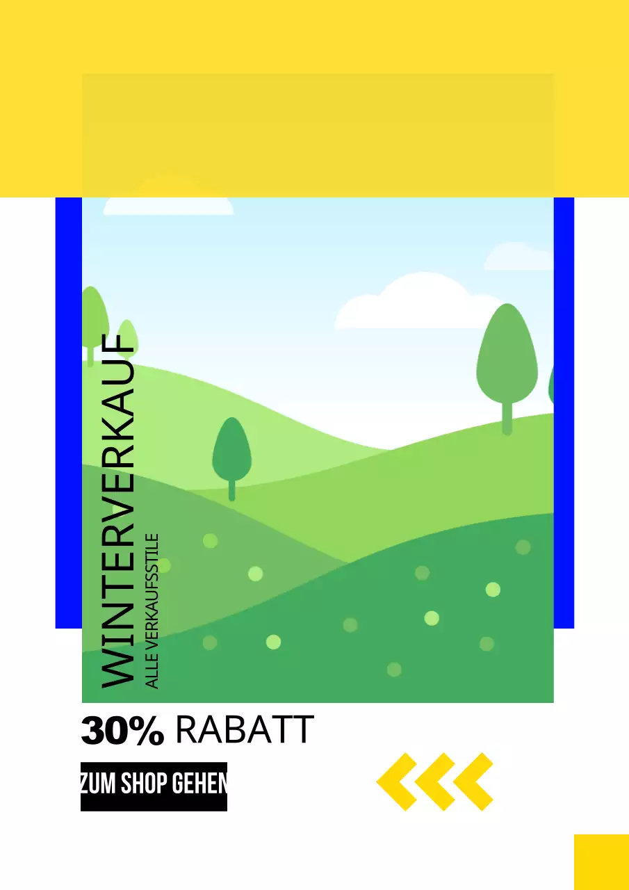 Verschiedene Layouts mit blauen und gelben Fotos