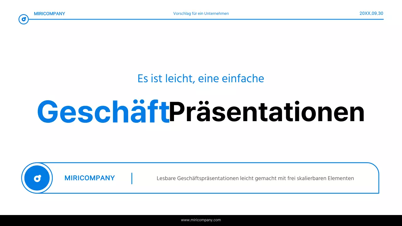 Einfacher Bericht mit blauer und weißer Texthervorhebung