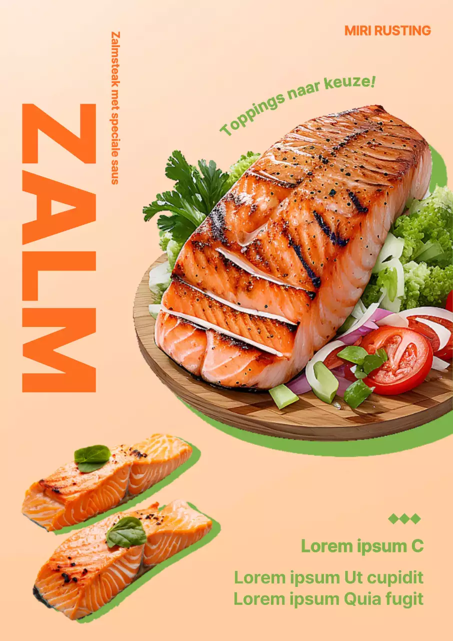 Promoot het nieuwe herfstmenu van je restaurant met een levendige oranje achtergrond