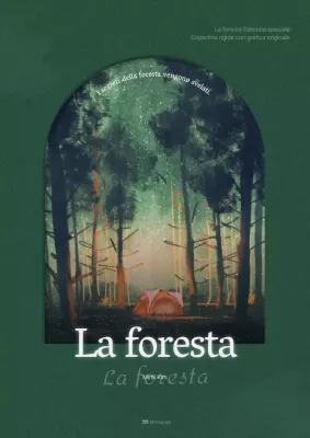 Una copertina verde scuro e sognante per un romanzo concettuale