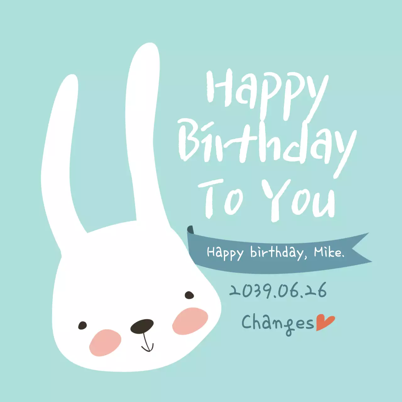 Mint Simple Birthday Card Banner