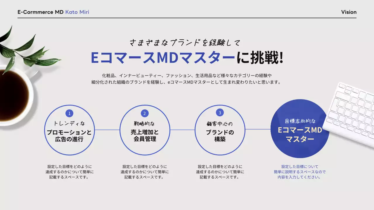 水色 モダン ポートフォリオ プレゼンテーション