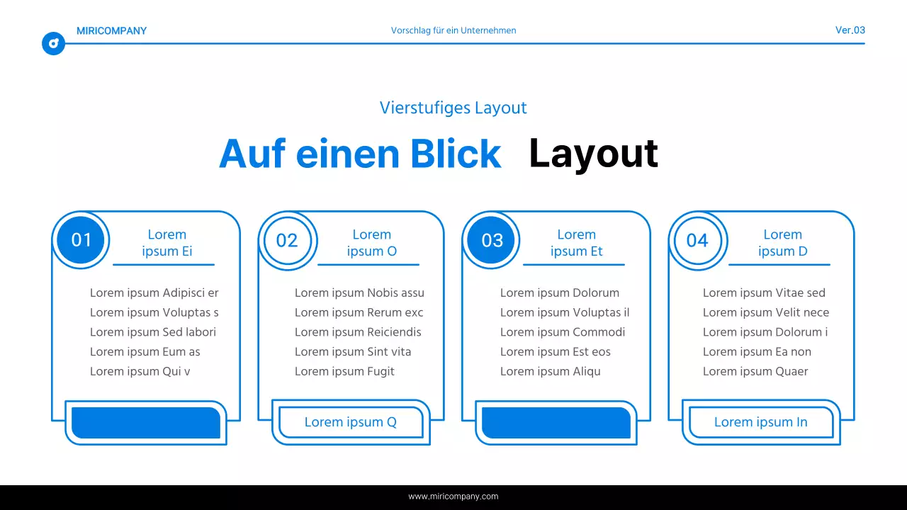 Einfacher Bericht mit blauer und weißer Texthervorhebung