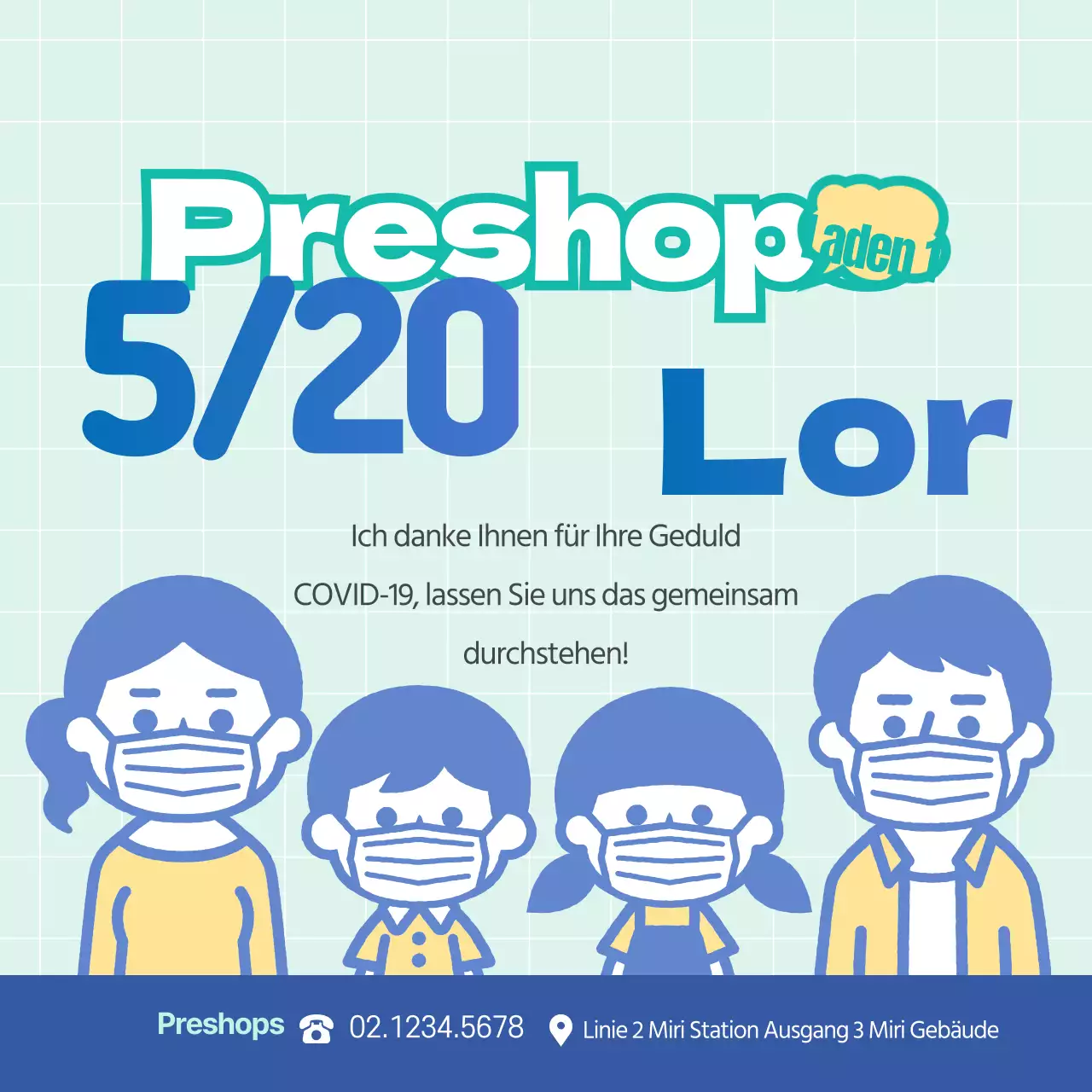 Corona Geschäftsanzeige