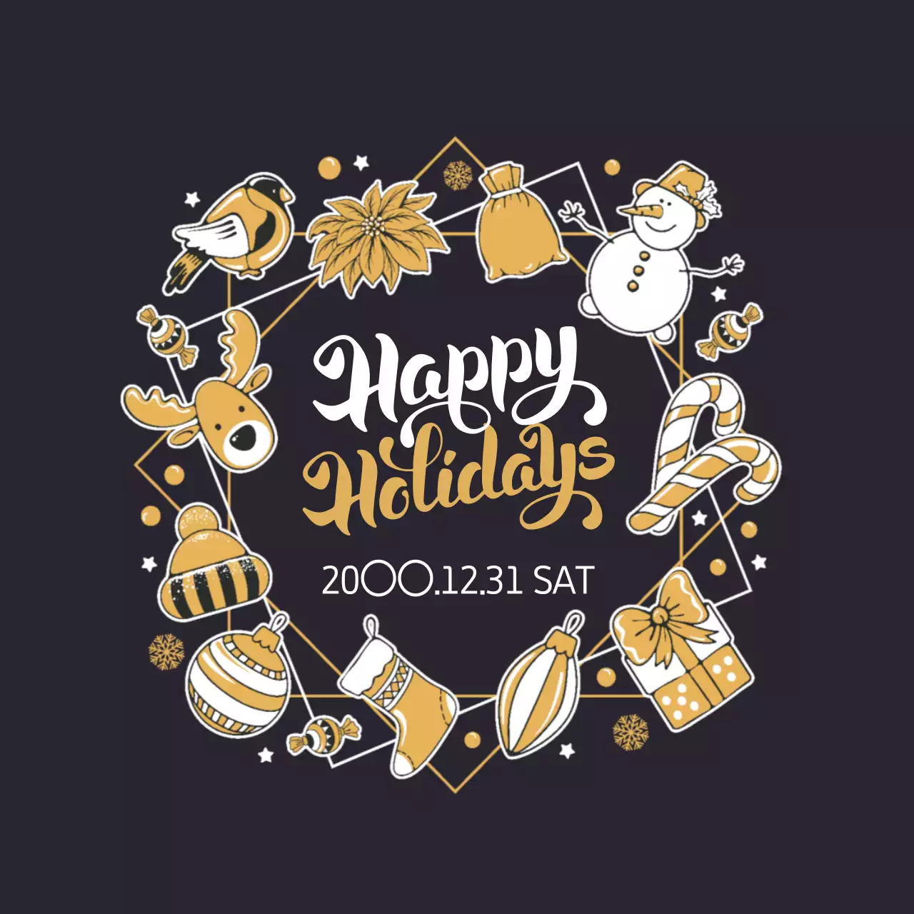 黒 ポップ クリスマス ポスター ファンシーバナー