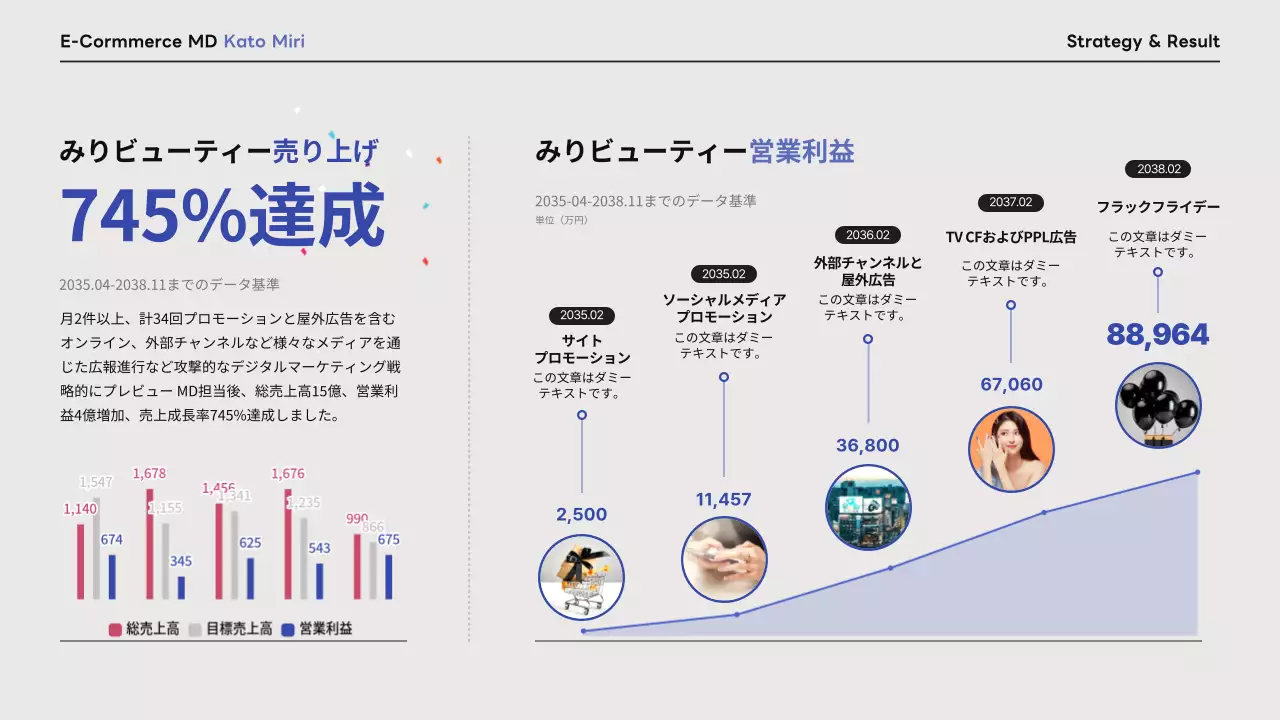 水色 モダン ポートフォリオ プレゼンテーション