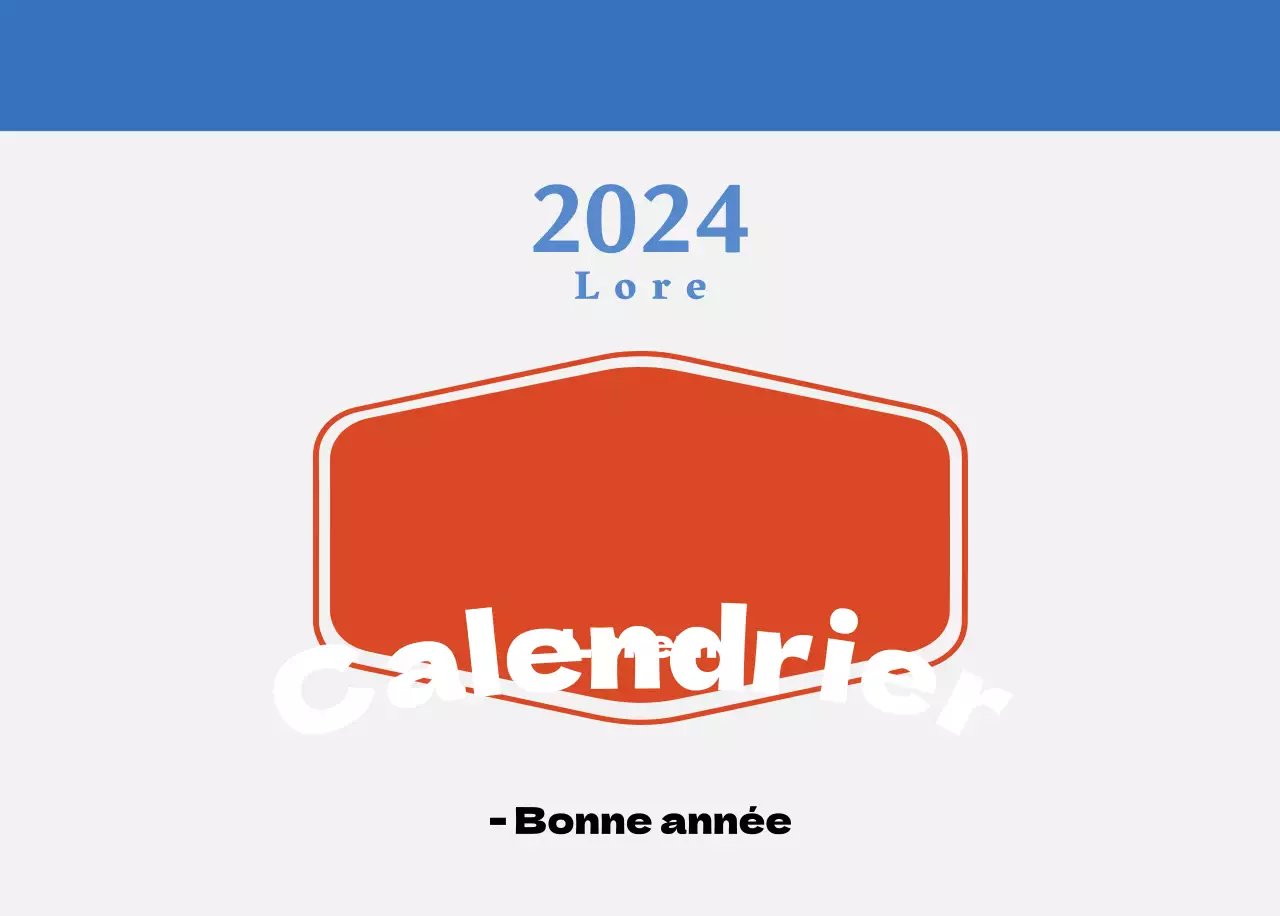 Calendrier rétro conceptuel de la nostalgie en rouge et bleu