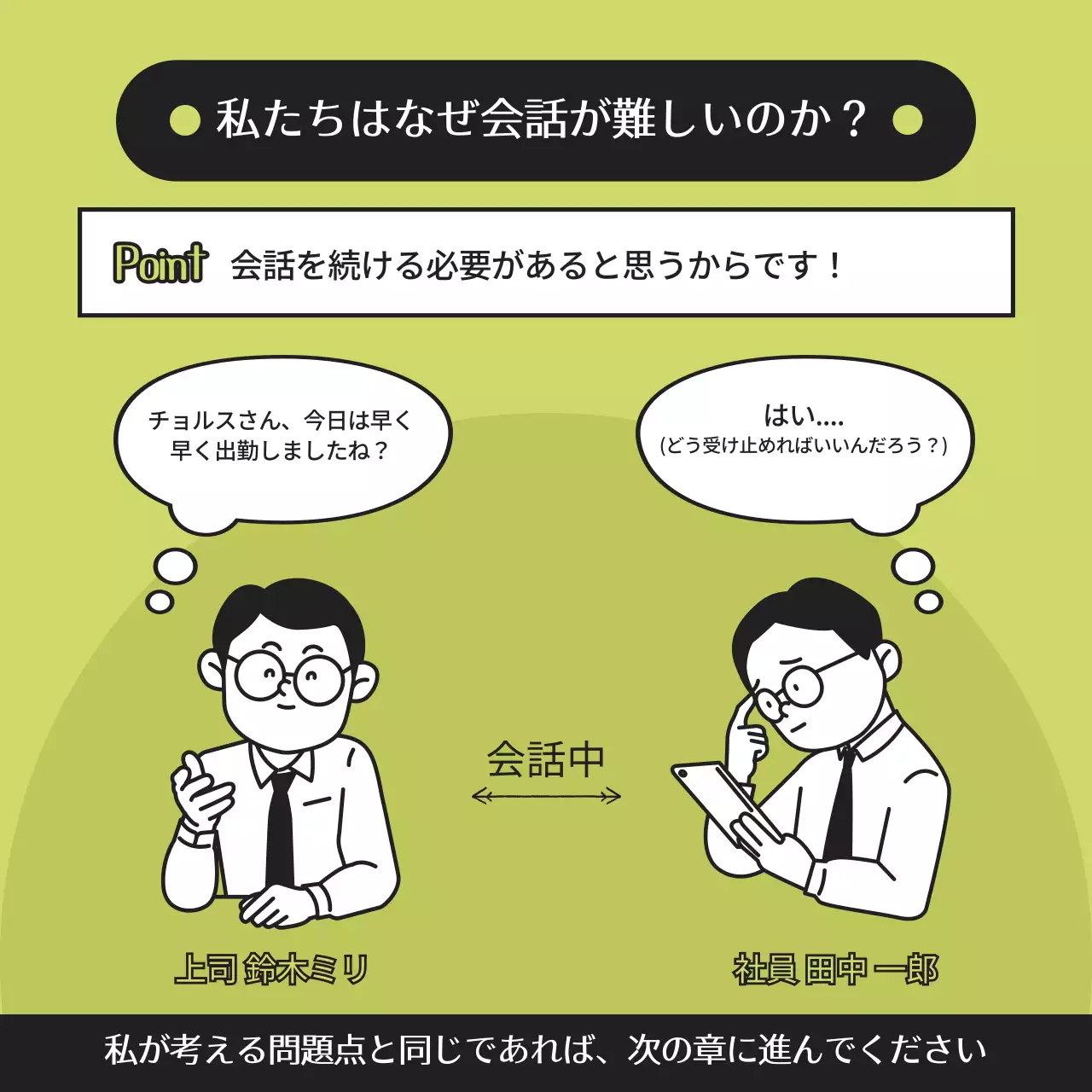 緑 シンプル 会話 資料 Instagram カルーセル