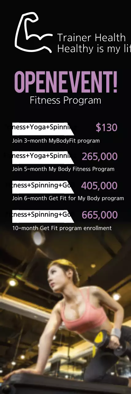 Banner de promoção de fitness moderno preto