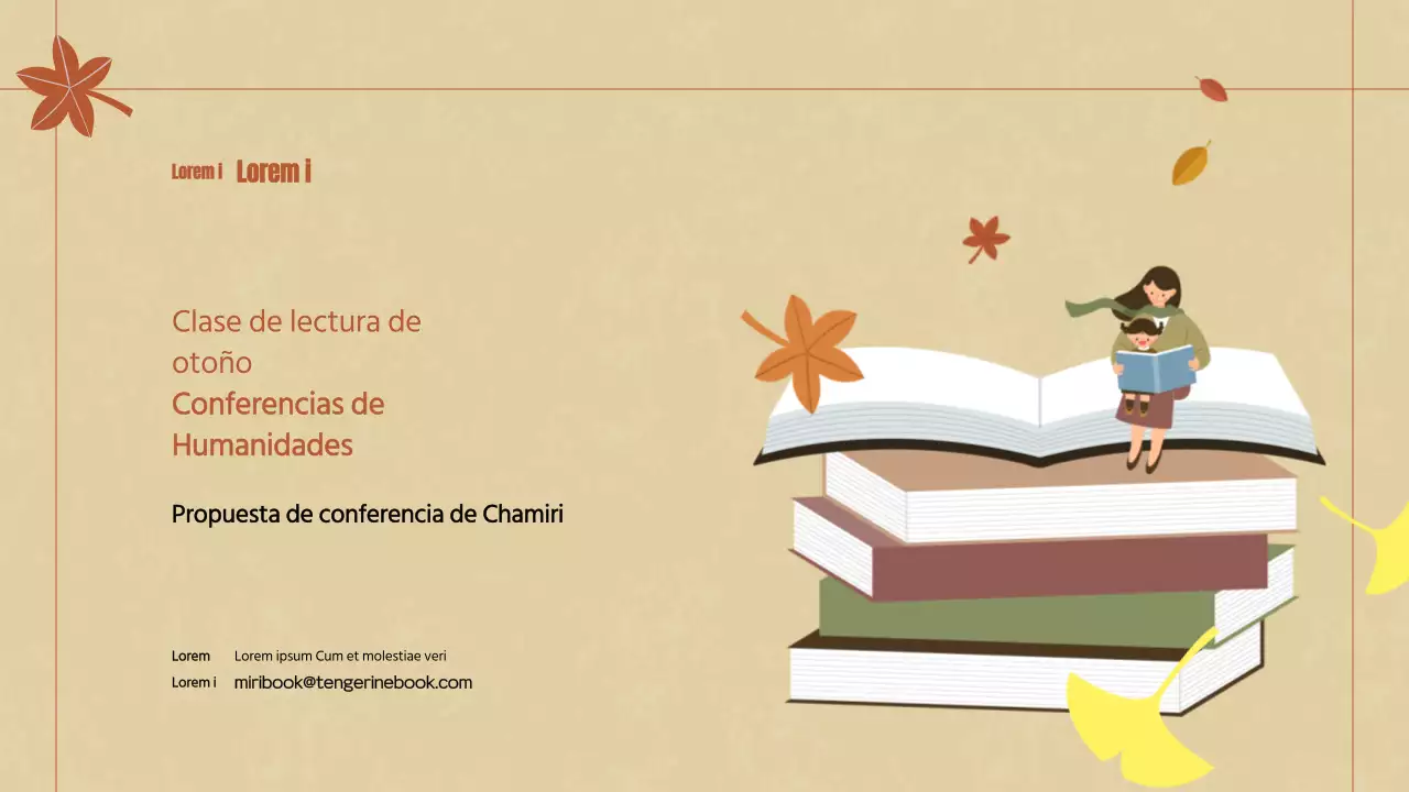 Lección de lectura de otoño Tema en marrones y beiges