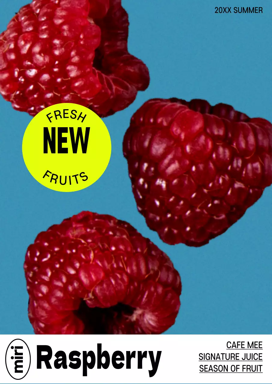 青 ポップ フルーツ ポスター