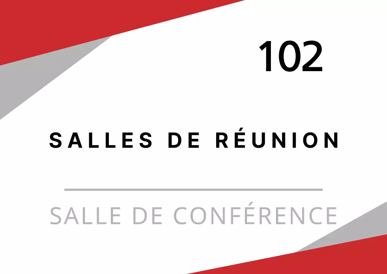 Concept simple de signalisation intérieure de bureau en rouge et noir