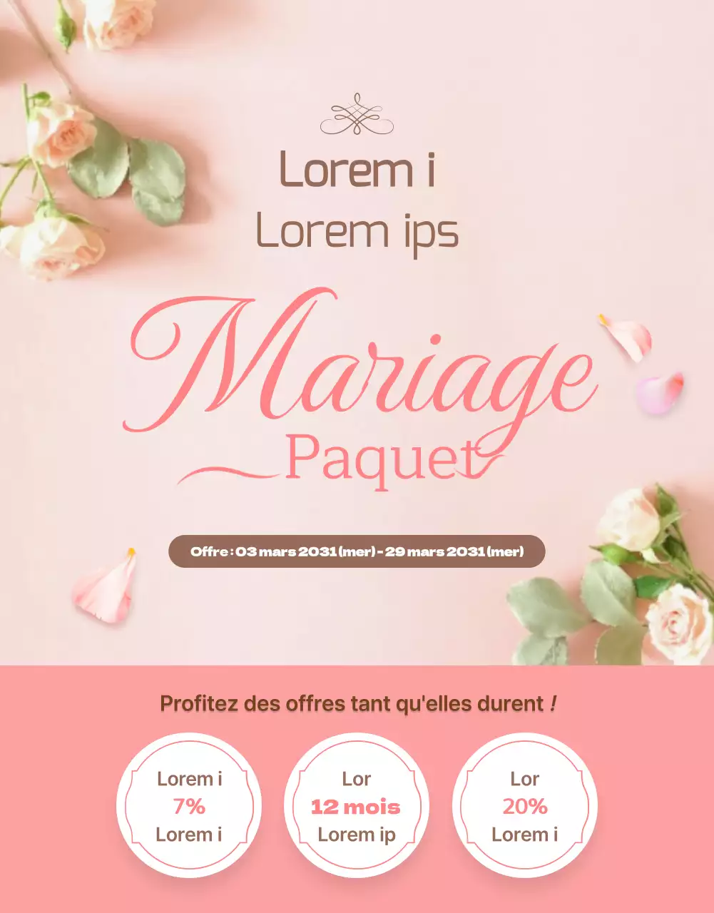 Forfait mariage électroménager rose et beige clair