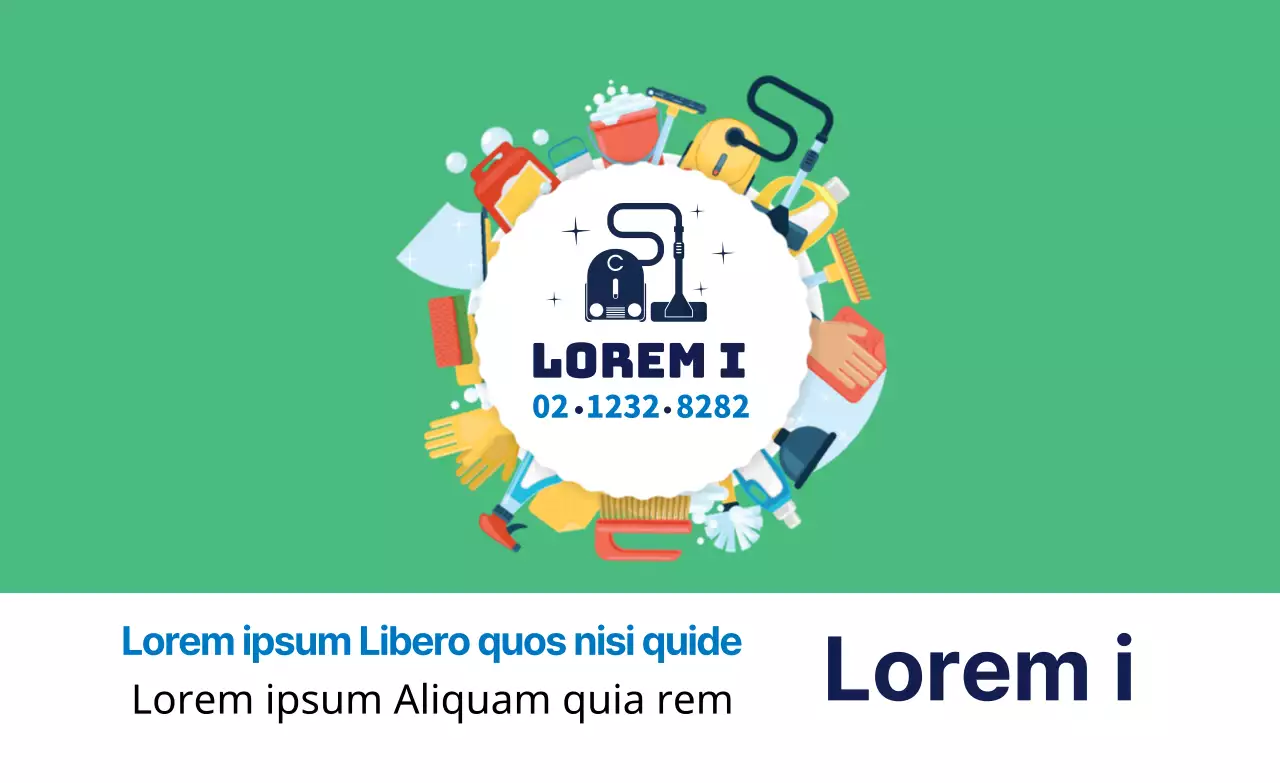 Groene illustratie schattige schoonmaakservice schoonmaakbevordering