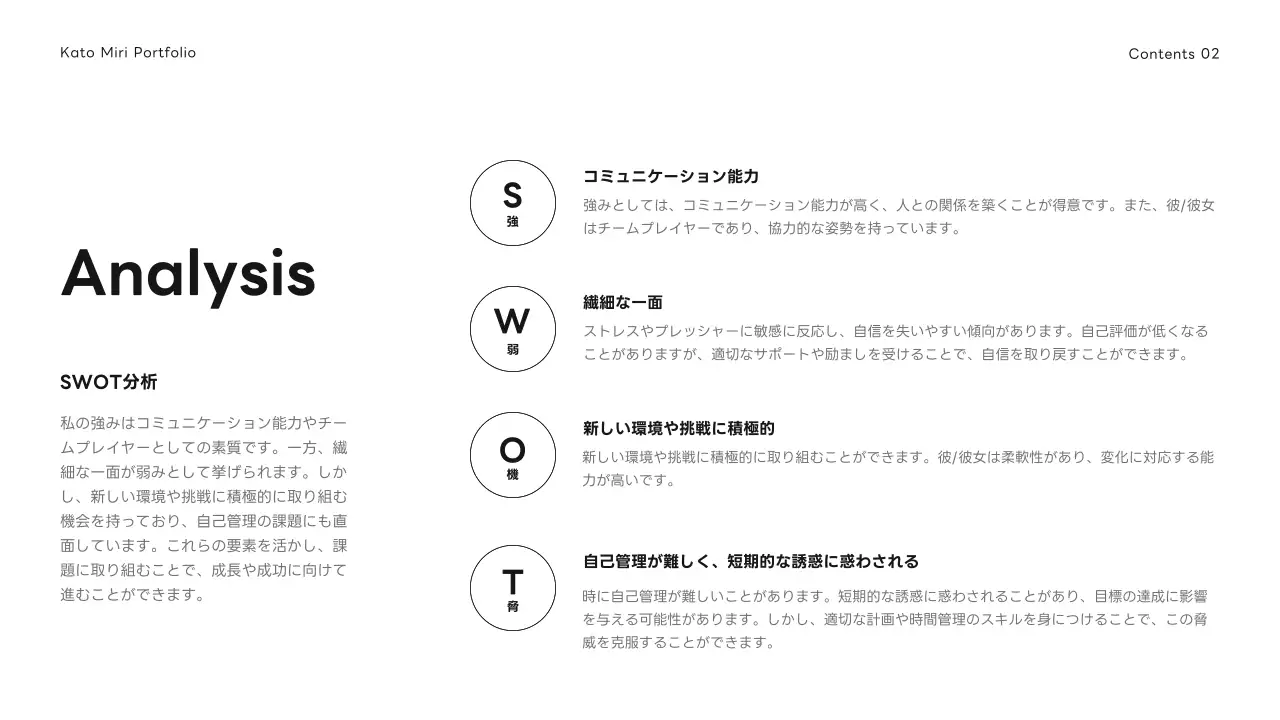 白黒 モダン ポートフォリオ ポートフォリオ プレゼンテーション