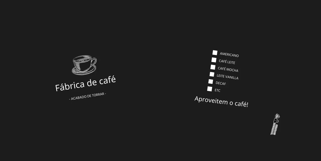 Café com ilustração simples a preto