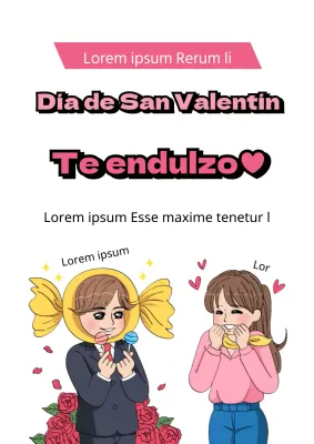 Bonito folleto del Día Blanco en blanco y rosa