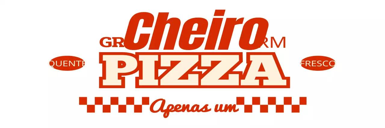 Avental de uma linha com um logótipo de pizzaria de inspiração vintage