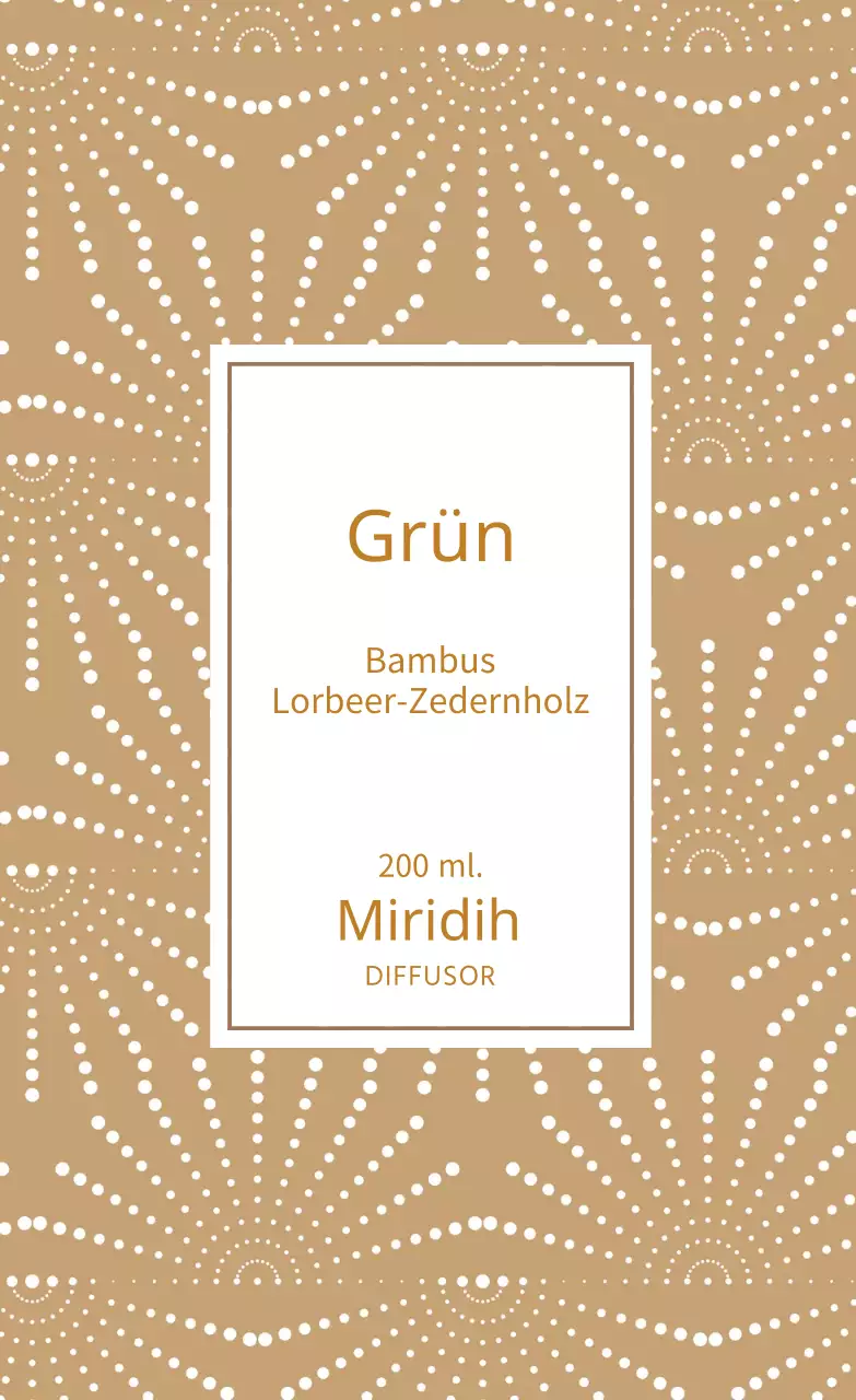 Beigefarbenes Etikett mit dekorativem Muster für den Diffusor